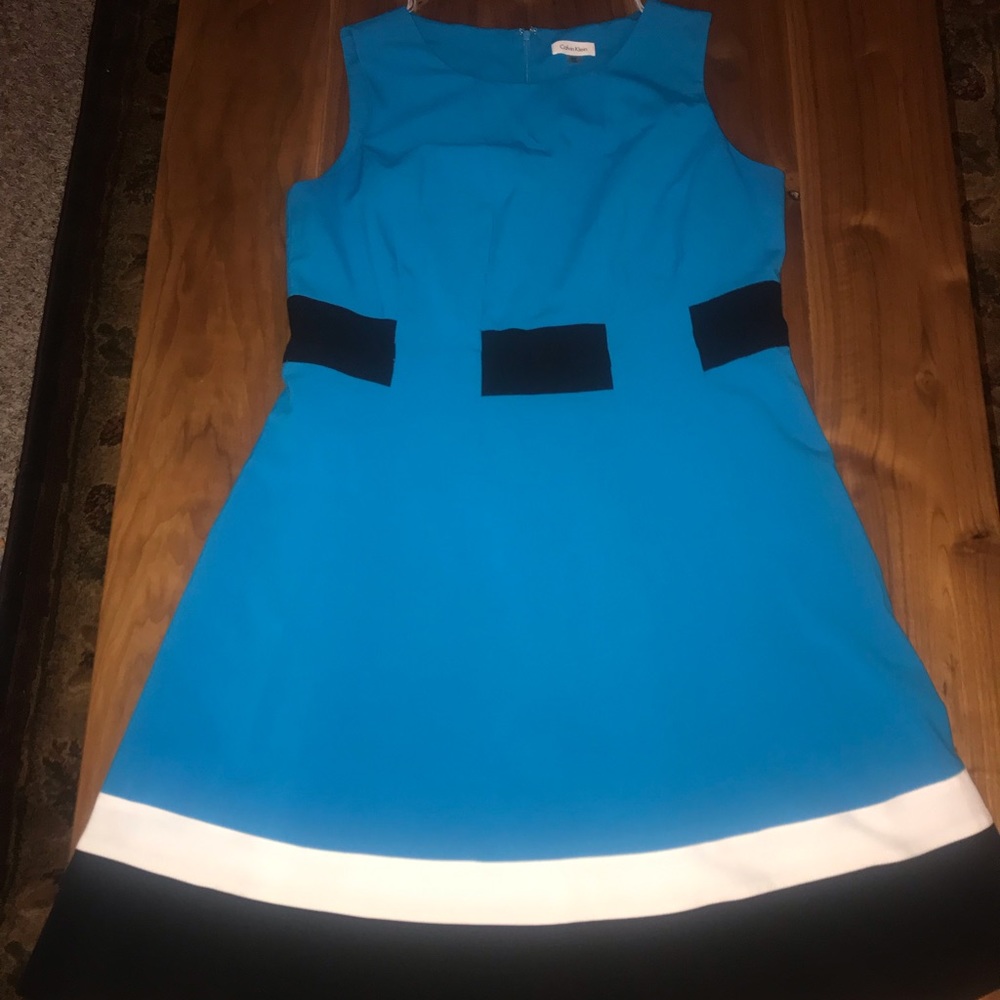 Blue white and black midi